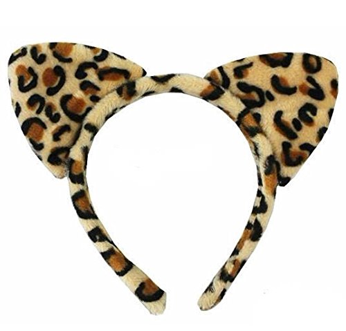 Womens Girls Cute Fancy Dress Leopard Print Cat Ears Hairband / Headband