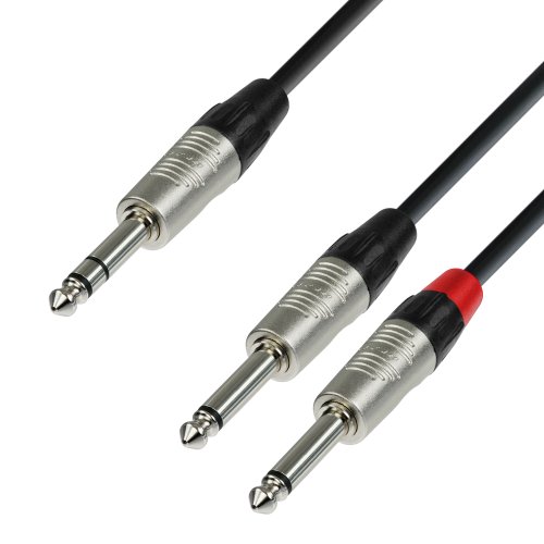 ah Cables K4 YWPP 0150 - Cavo audio rean, da jack stereo da 3,5 mm a 2 jack mono da 6,3 mm, lunghezza: 1,5 cm