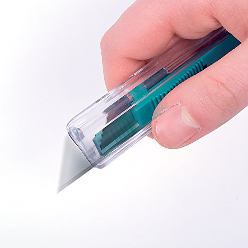 Wolfcraft 1 Sicherheitsmesser aus Kunststoff mit einziehbarer Klinge inklusive einer Trapezklinge, 4135000 - 4