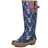  Spylovebuy Kniehoch Flache Fest Gummistiefel Regenstiefel Gummi Gr 39