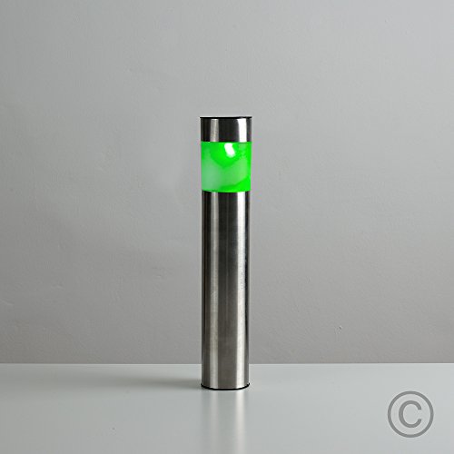 Moderne Solarleuchten aus Edenstahl – wiederaufladbare LED Pollerleuchten mit RGB-Einstellungen für die Garten – 4er - 4