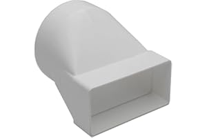 Kair Ducting Adaptor 110mm x 54mm to 100mm - 4 inch Rectangular to Round Straight Channel Connector for Converting to Different Size Duct Systems