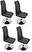 Produktbild CAVADORE Esszimmerstuhl im 4er Set PALINA / 4x Drehstühle mit Standfuß / 360 Grad drehbarer Sitzschale / Bezug Kunstleder Schwarz / Fußteller Metall verchromt/ 45x98x56cm (BxHxT)