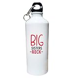 Designer Panda Big Sisters Rock, Aluminum Spill-Proof Water Bottle for Sister as Gift on Rakshabandhan (White)