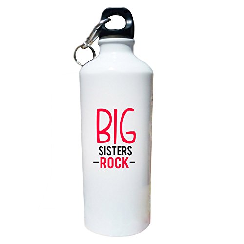 Designer Panda Big Sisters Rock, Aluminum Spill-Proof Water Bottle for Sister as Gift on Rakshabandhan (White)