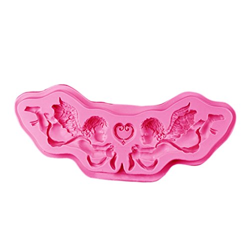 Gazechimp Silikon-Form für Fondant/Schokolade/Zuckerverzierung, für Cupcakes, Mehr Form – Rosa Amor Engels, 15,5×4,4×1,1 cm - 7