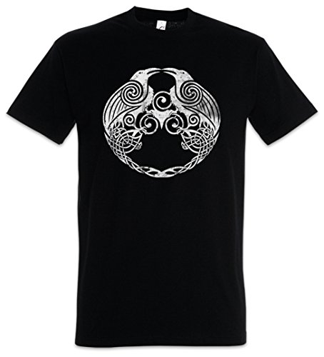 Hugin and Munin II Herren T-Shirt Odhin Odin Ravens und Raben German God