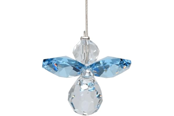 Wild Things - Pendentif en cristal Swarovski - Pierre de naissance - Motif : Ange, MARCH - AQUAMARINE