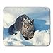 Produktbild Luancrop Mausunterlage Blaue Katze bedeckte den Schnee, der im tiefen grauen Mousepad für Notizbücher, Tischrechner-Mausunterlagen, Bürozubehöre sitzt