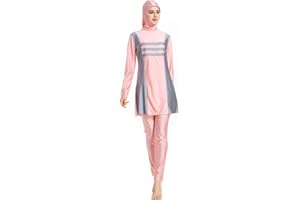 SHUOBEITER Muslimischer Badeanzug Neu Muslimische Bademode Burkini für Damen Frauen Mädchen Hijab Vollverkleidete Islamische Schwimmanzug UV Schutz Bescheiden Muslim Swimwear