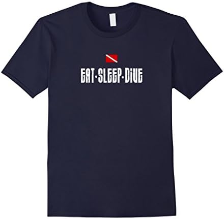 Men's Eat Sleep Dive Scuba Diver Flag Equipment Humor T-shirt 3XL Navy