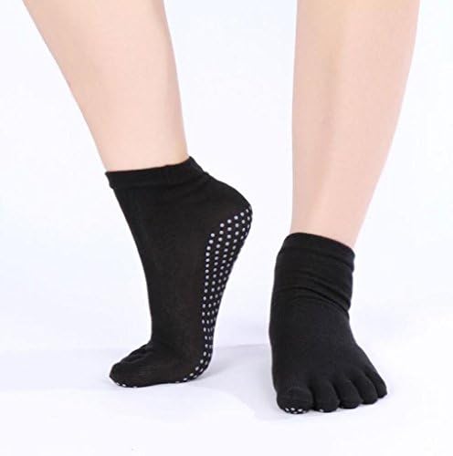 Lifestyle You Love PREMIUM 5 FINGER TOE SOCKS, Anatomic Design To Your Foot, Hygienic Alternative To Bare Feet, FULL GRIP FIVE POCKETS FOR FIVE TOES, Non-slip, Massage, FOOT FRIENDLY Solution For All Activities - Yoga, Pilates, Running, Inside Trainers, Solution For Blisters &amp; Poor CIrculation (Black)