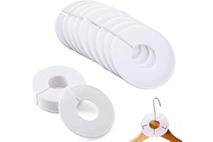 FDDE 25 Pezzi Divisori Taglie per Abbigliamento, Abbigliamento Divisori, Taglia Separatori Divisori, Divisori Rotondi per Vestiti, Divisori Taglia Separatori, per Armadi, Appendiabiti (Bianco)