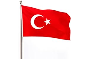 BIGTREE Turkey Flag 3x5 Ft Turkish Flag with 2 Brass Grommets For Party Festival Procession Celebration Sport Activities Garden Home Indoor Outdoor Decoration