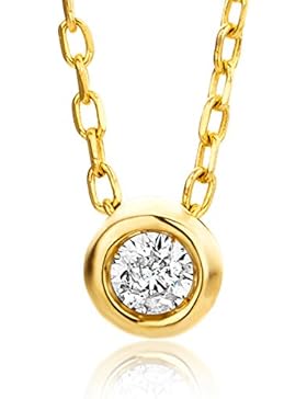 Orovi Damen Halskette mit Diamant GelbGold Kette 9 Karat (375) Diamant 0.04crt, Goldkette