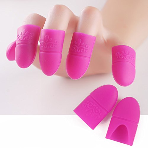 Babysbreath 5pcs Nägel Kunst Werkzeuge entfernen Nails Silica Gel UV Gel Polnisch Remover Soak Off Caps Rose - 2