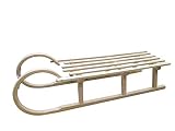 Holzschlitten - Hörnerrodel, 120cm lang, mit Zugband, hohe Qualität