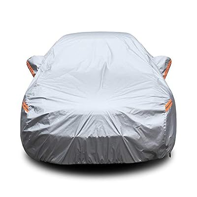 YIBEICO Bâche Voiture Housse de Protection Auto Exterieur avec Zippé/Bande Fluorescente 490 * 193 * 145cm