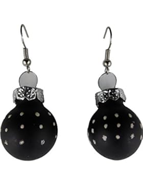 Handgemacht Weihnachtschmuck Ohrringe Weihnachten Schmuck Hänger Christbaumkugel Weihnachtskugel Baumschmuck schwarz...