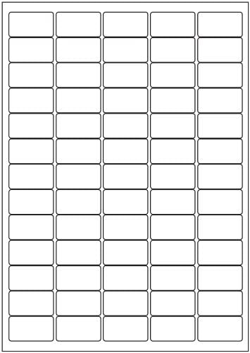 100 Sheets Quality Mini Address Labels 65 per A4 sheet (6500 Labels) - 38.1 mm x 21.2 mm, Inkjet, Laser or Copier, Non Jam, Matt White, Equivalent to Avery L7651