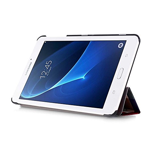 Galaxy Tab A T280 Hülle, PU Ledertasche im Bookstyle Leder hülle für Samsung Galaxy Tab A (2016) 17,8 cm (7 Zoll) SM-T280 Tasche Hülle Flip Case Cover Schutzhülle Skin (Bunte Würfel) - 5