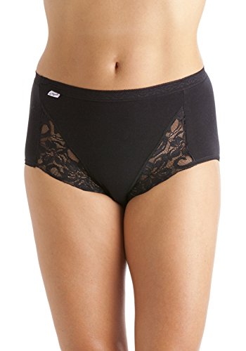 3-Pack-Of-WomensLadies-LingerieUnderwear-Comforts-Maxi-Lace-Briefs-Black-in-sizes-121416182022