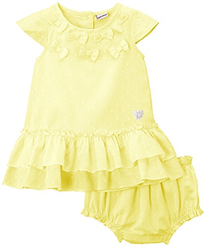 3Pommes Baby-Girls Dress, Light Yellow, 3-6 Months (Manufacturer Size:6 Months)