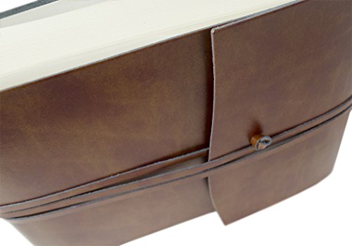 Romano Fotoalbum handgefertigt mit Einband aus recyceltem Italienisches Leder Haselnussbraun Small, klassisch Seiten (16cm x 22cm x 6cm) - 4