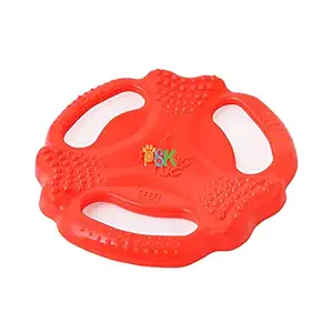 PSK PET MART Super Flying Durable Frisbee Tug Dog Fetch Toy,Orange