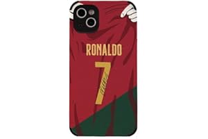 Slrioks Ronaldo Jersey Phone Case Soccer Case for iPhone 14 13 12 11 Pro Max Plus Mini Xr Xs X 7 8 Thin Leather Silicone Shockproof