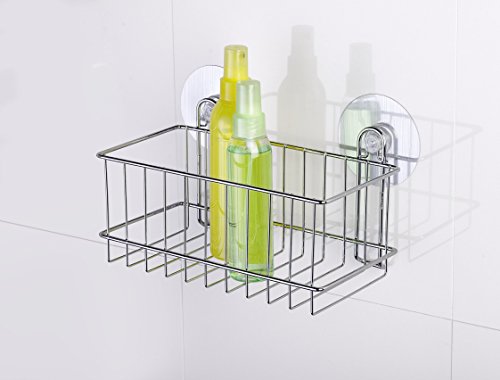 WENKO 22219100 Static-Loc Wandablage Osimo groß – Befestigen ohne bohren, Stahl, 26 x 16 x 14 cm, Chrom - 5
