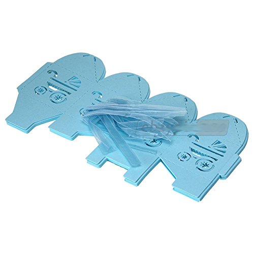 Musuntas 50Tlg.Vogelkäfig-Entwurf Hochzeit Taufe Gastgeschenk Geschenkbox Kartonage Schachtel Tischdeko Bonboniere Box Hochzeit Dekoration Baby Shower Bonboniere Box(Baby blau) - 2