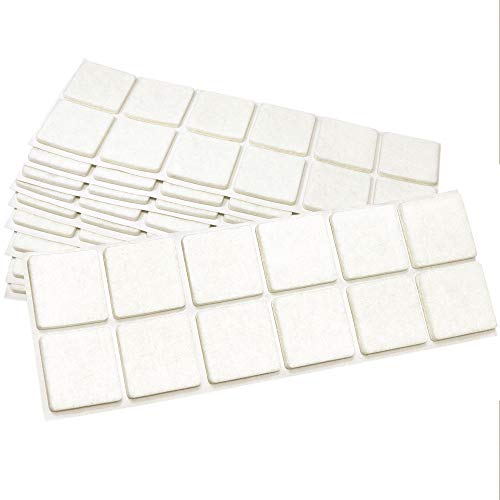 Preisvergleich Produktbild 120 Filzgleiter / 35x35 mm quadratisch / weiß / selbstklebend / Möbelgleiter in Top-Qualität (3.5 mm)