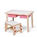 Produktbild GYiYi Kinder Einfache Massivholz Tisch, Kinder Studie Tisch Spielzeug Tisch, HöHenverstellbarer Hocker, Mit Zwei Aufbewahrungsboxen, Umweltfreundlich Und Langlebig