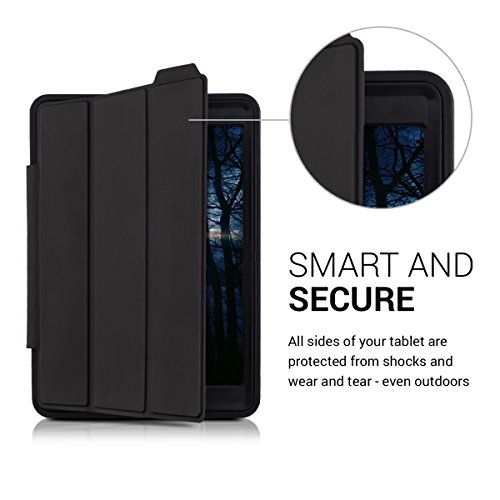 kwmobile Hybrid Smart Cover Schutzhülle für Apple iPad Air 2 – Outdoor Kunststoff Tablet Case Hülle mit Ständer in Schwarz - 2