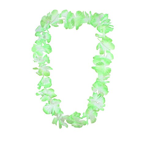 Preisvergleich Produktbild Hawaii Blumenkette Classic Hippi Hippie Blüten Länge ca. 100cm - Grün Weiß