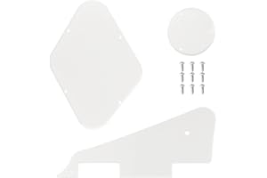 OTOTEC Lot de 3 pièces LP Pickguard Control Backplate Selector Switch Plate Cover avec vis Compatible avec Epiphone Les Paul Standard Guitar Plastique Blanc
