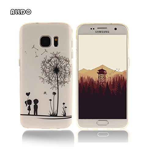 AllDo Funda Silicona para Samsung Galaxy S7  5 1 Pulgadas  Carcasa Protectora Caso Suave TPU Soft Silicone Case Cover Bumper Funda Ultra Delgado Carcasa Flexible Ligero Caja Anti Rasgu  os Casco Anti Choque - Diente de Le  n y Ni  os