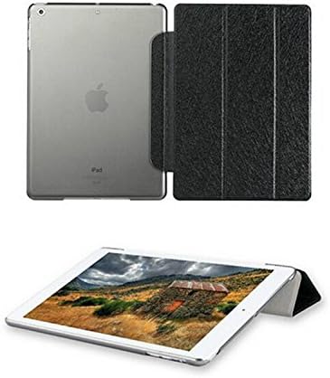 fenrad Full Protection Ultra Thin Slim Design Silk Print Pattern Smart Magnetic PU Leather Hard Back Protective Cover Case for iPad Air 2 iPad 6th Generation (9.7'') With Magnetic Auto Wake &amp; Sleep Function + Free Gift Screen Protector Film &amp; Stylus Pen - Black