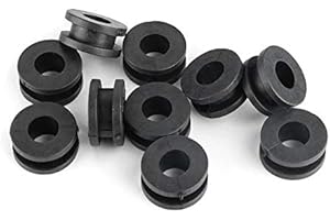 Suuonee Rondelles de carénage de moto, rondelles de carénage en caoutchouc noir ABS de moto 10pcs