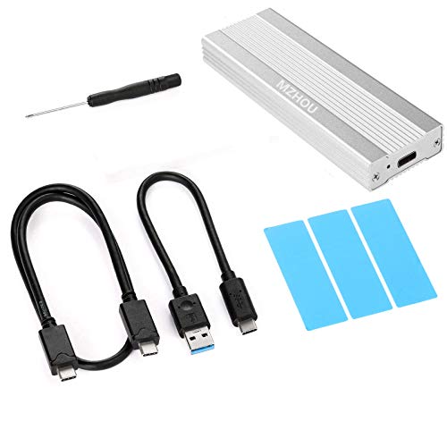Mzhou NVMe PCIe M.2 SSD Disco rigido esterno USB 3.1 - Adattatore di raffreddamento in alloggiamento di alluminio con disco rigido NVMe Gen2 USB da 10 Gbit / s C, USB-C, USB-A, PCIe M-Key