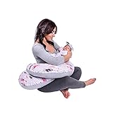 Lulando M00008533 Schwangerschafts-Seitenschläfer-Kissen für Erwachsene und Babys, 130 x 60 cm, grau - 2