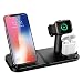 Produktbild Wonsidary Wireless Charger Ständer, Wireless Ladestation 3 in 1 für iPhone AirPods Apple Watch 4/3/2/1, iPhone XS/XS Max/XR/X/8/8 Plus, Samsung Galaxy, alle Qi-fähigen Telefone (Schwarz-w2)