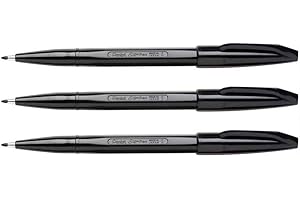 PENTEL Sign Pen S 520, confezione da 3 pezzi, colore: nero