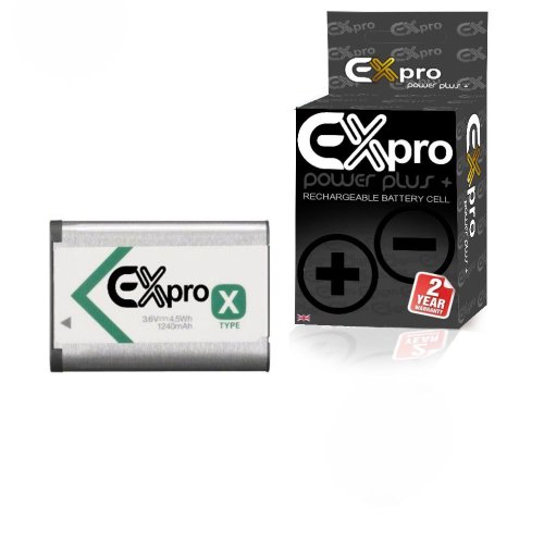 Ex-Pro High Power Plus+ Ersatzakku für Sony Digitalkamera RX1 DSC-RX1, RX100, DSC-RX100, Schwarz, 1.240 mAh, Lithium-Ionen Ex-Pro High Power Plus+ Ersatzakku für Sony Digitalkamera RX1 DSC-RX1, RX100, DSC-RX100, Schwarz, 1.240 mAh, Lithium-Ionen