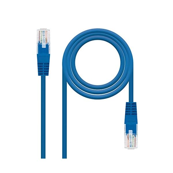 NanoCable 10.20.0401-BL - Cable de red Ethernet RJ45 Cat.6 UTP AWG24, 100% cobre, Azul, latiguillo de 1mts