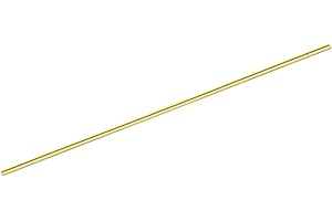sourcing map 1pcs Brass Rods (4mm)5/32 Inch x (305mm)12 Inch Brass Solid Round Stock Lathe Bar for Knife Handles Pin DIY Craft Model Plane