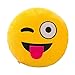Produktbild ABsoar Kissenbezuge Runde Weicher Ausdruck Smiley Emoticon Plüsch Spielzeug Puppe Kissenbezug Für Autos Sofakissen Startseite Dekorative,32cm