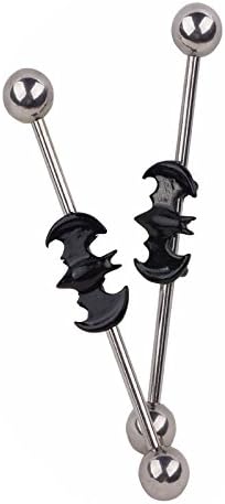 38mm Batman Industrial Scaffold Ear Piercing Bar