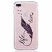 Produktbild iPhone 7 Plus Hülle,iPhone 7 Plus 5.5" Schutzhülle, MUTOUREN Crystal Kirstall Handyhülle Case Cover TPU Silikontasche Transparent Ultra dünne Gel Anti-scratch hinten Tasche Etui Bumper Weiß - Vögel Feder und Liebe
